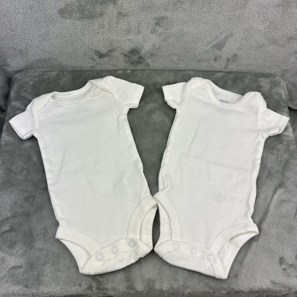 Just One You By Carter's Bodysuit (Set Of 2) Baby Newborn White 100% Cotton